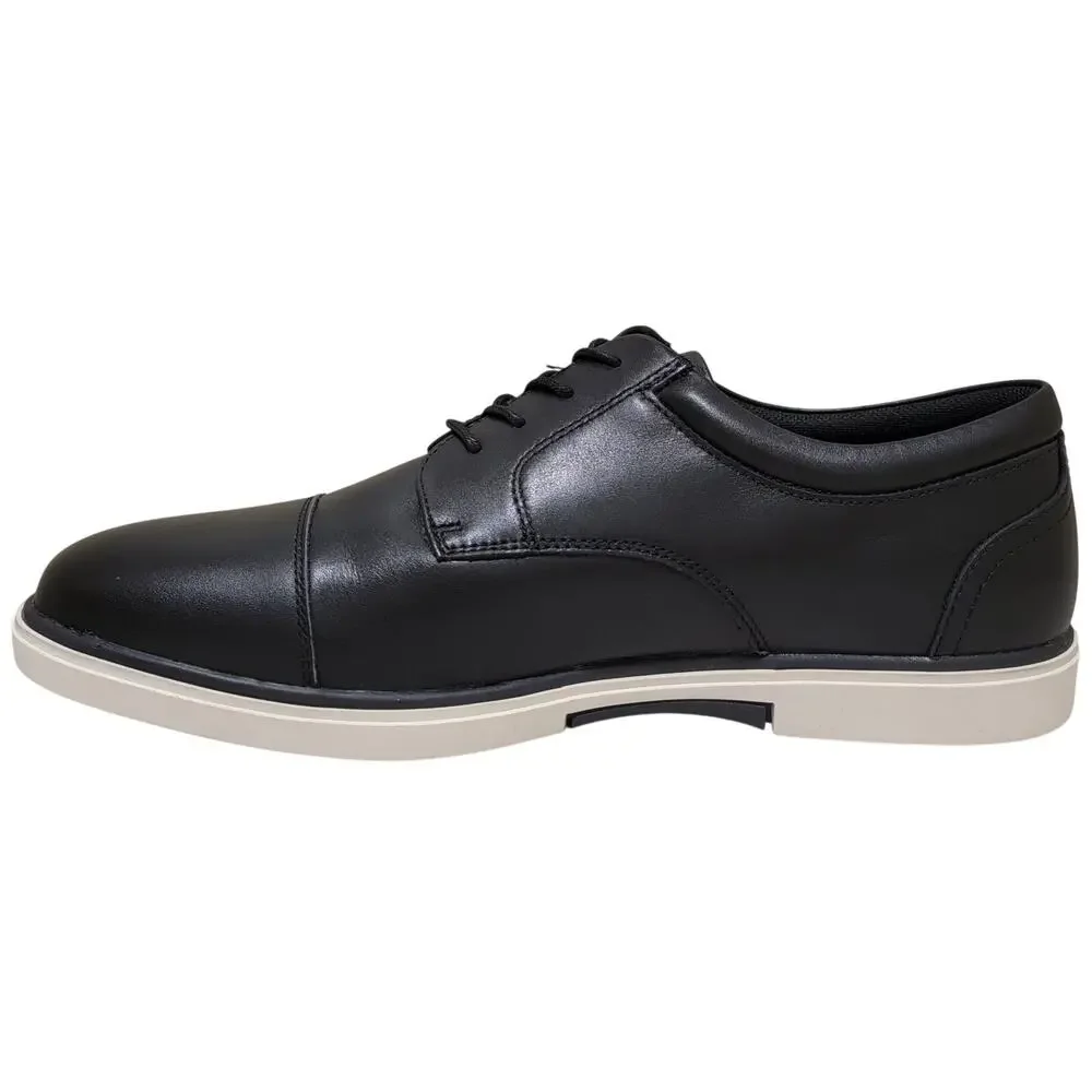 Alfani Men Dayvid Casual Cap Toe Derby Oxfords Size US 10.5M Black Leather